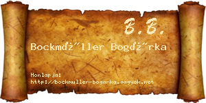 Bockmüller Bogárka névjegykártya